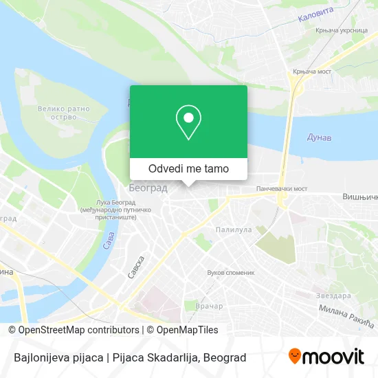Bajlonijeva pijaca | Pijaca Skadarlija mapa