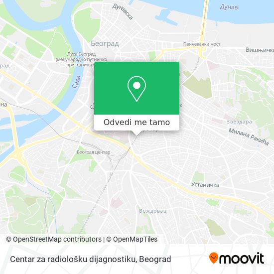 Centar za radiološku dijagnostiku mapa