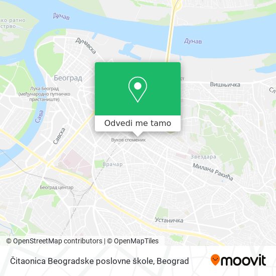 Čitaonica Beogradske poslovne škole mapa