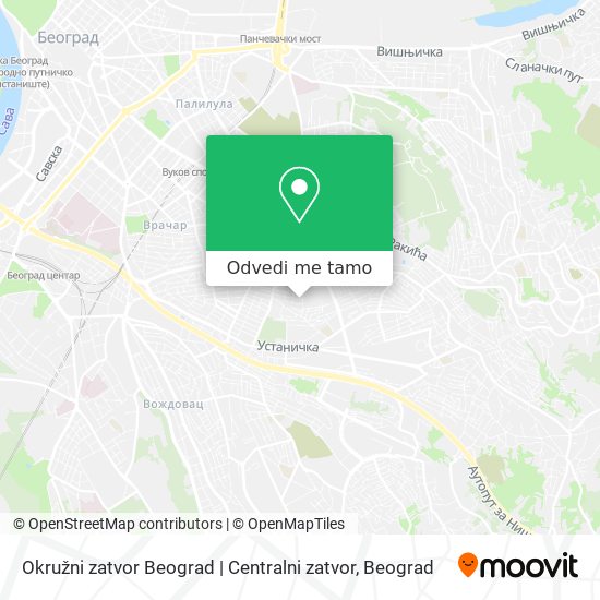 Okružni zatvor Beograd | Centralni zatvor mapa