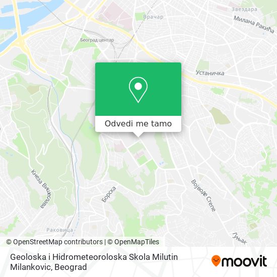 Geoloska i Hidrometeoroloska Skola  Milutin Milankovic mapa