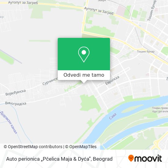 Auto perionica „Pčelica Maja & Dyća” mapa