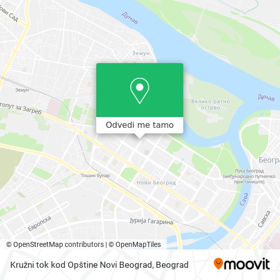 Kružni tok kod Opštine Novi Beograd mapa