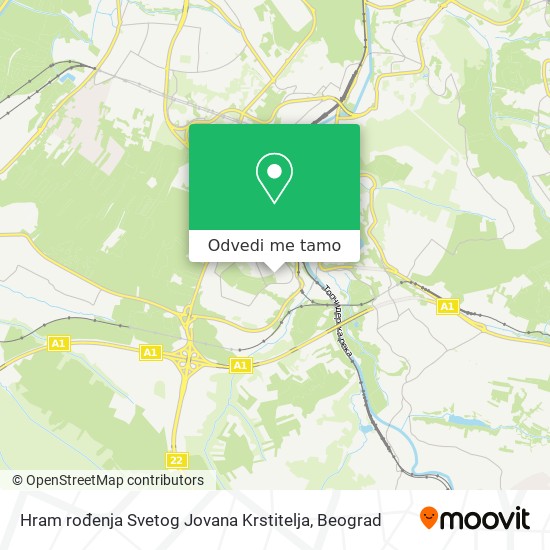 Hram rođenja Svetog Jovana Krstitelja mapa