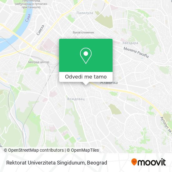 Rektorat Univerziteta Singidunum mapa