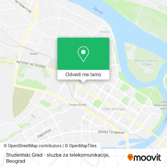 Studentski Grad - sluzba za telekomunikacije mapa