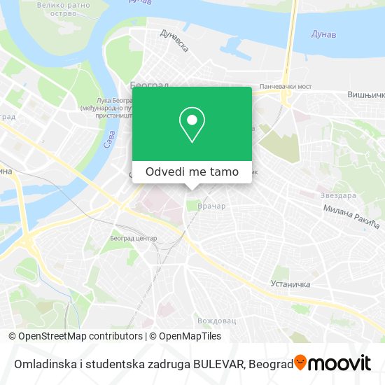 Omladinska i studentska zadruga BULEVAR mapa