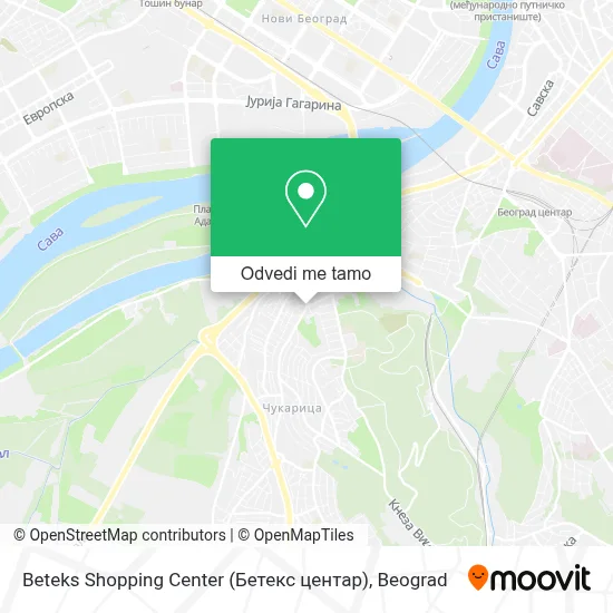 Beteks Shopping Center (Бетекс центар) mapa