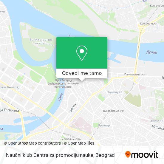 Naučni klub Centra za promociju nauke mapa