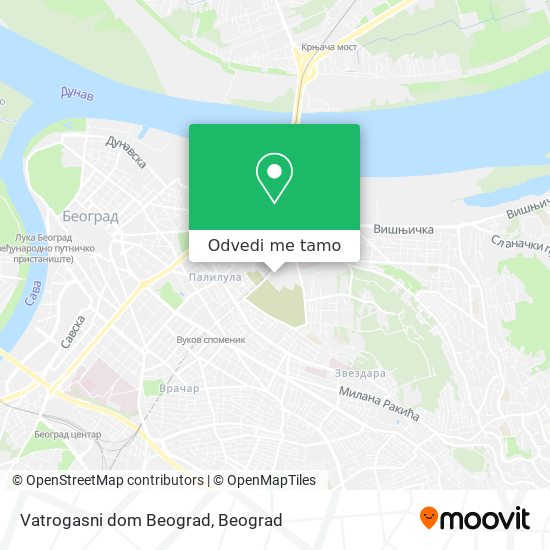 Vatrogasni dom Beograd mapa