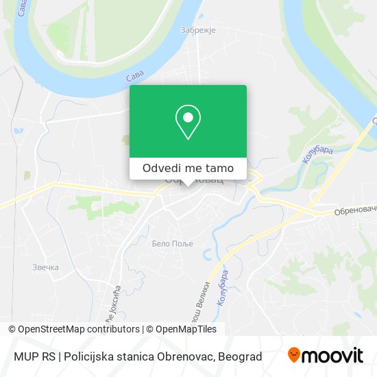 MUP RS | Policijska stanica Obrenovac mapa