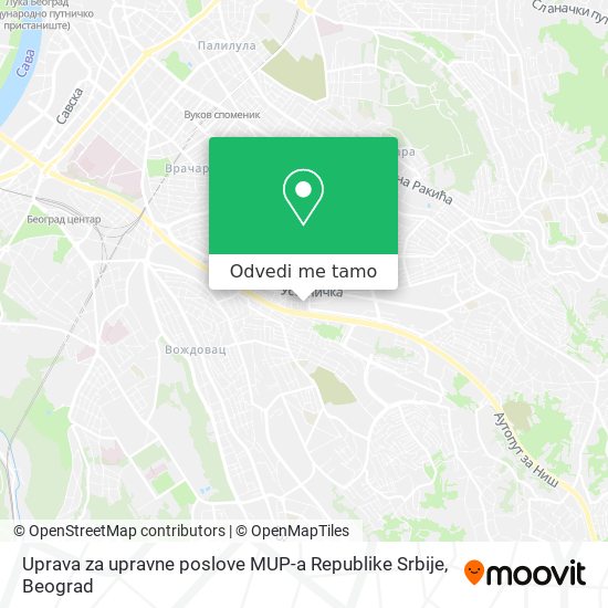 Uprava za upravne poslove MUP-a Republike Srbije mapa