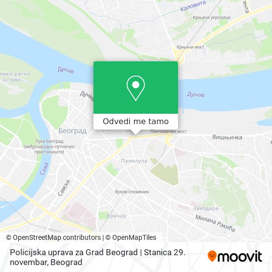 Policijska uprava za Grad Beograd | Stanica 29. novembar mapa