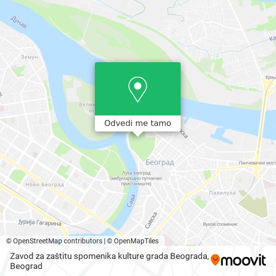 Zavod za zaštitu spomenika kulture grada Beograda mapa