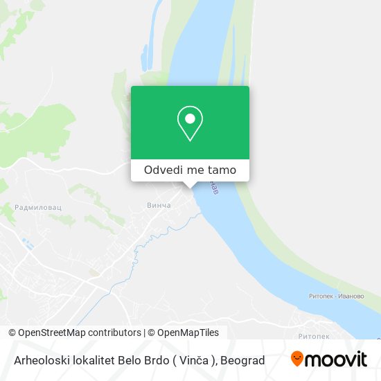 Arheoloski lokalitet Belo Brdo ( Vinča ) mapa