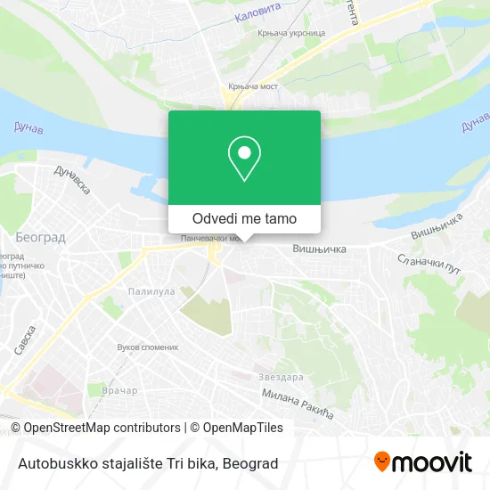 Autobuskko stajalište Tri bika mapa