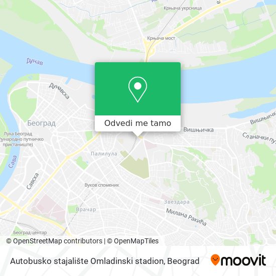 Autobusko stajalište Omladinski stadion mapa
