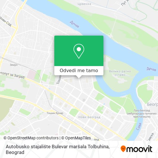 Autobusko stajalište Bulevar maršala Tolbuhina mapa