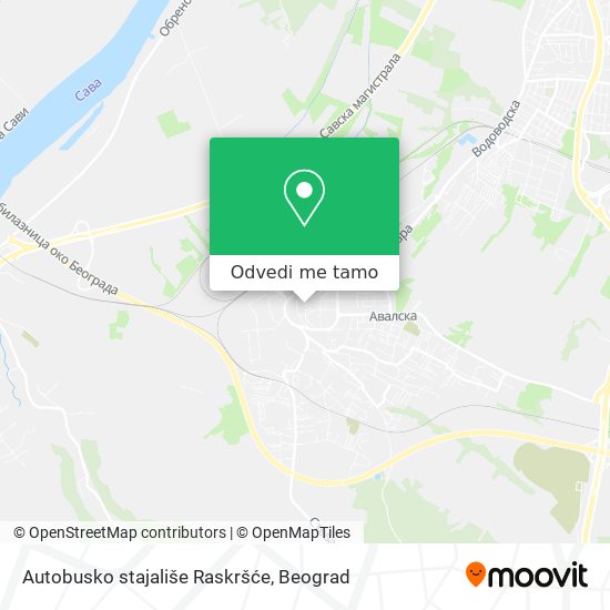 Autobusko stajališe Raskršće mapa