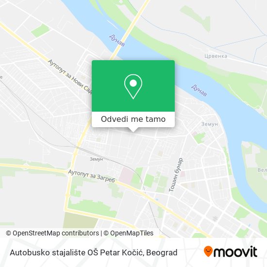 Autobusko stajalište OŠ Petar Kočić mapa