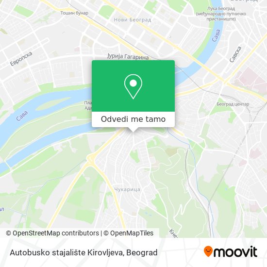 Autobusko stajalište Kirovljeva mapa