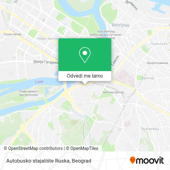 Autobusko stajalište Ruska mapa