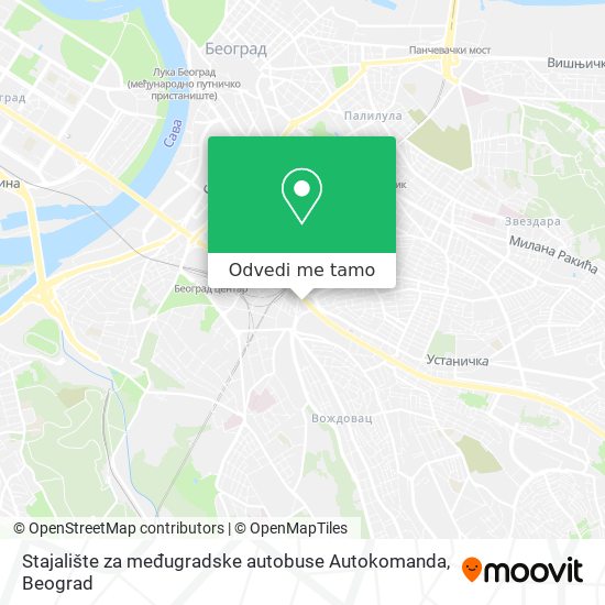 Stajalište za međugradske autobuse Autokomanda mapa