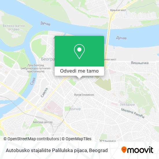 Autobusko stajalište Palilulska pijaca mapa