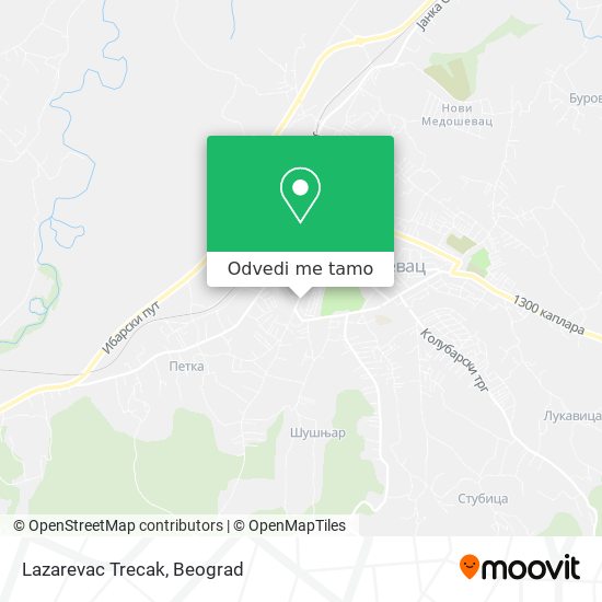 Lazarevac Trecak mapa