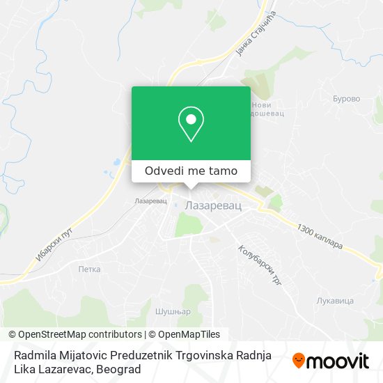 Radmila Mijatovic Preduzetnik Trgovinska Radnja Lika Lazarevac mapa