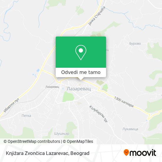 Knjižara Zvončica Lazarevac mapa