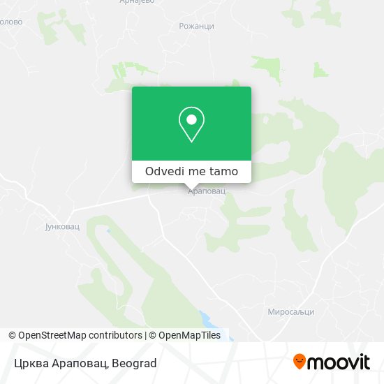 Црква Араповац mapa