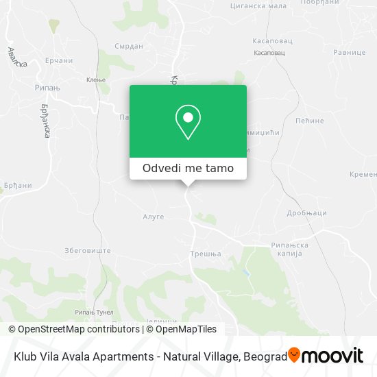 Klub Vila Avala Apartments - Natural Village mapa