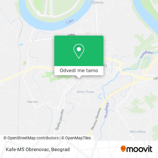 Kafe-M5 Obrenovac mapa