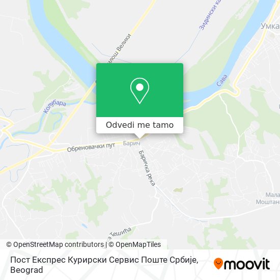 Пост Експрес Курирски Сервис Поште Србије mapa