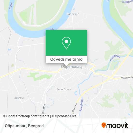 Обреновац mapa