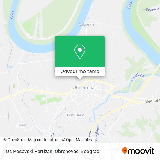 Oš Posavski Partizani Obrenovac mapa