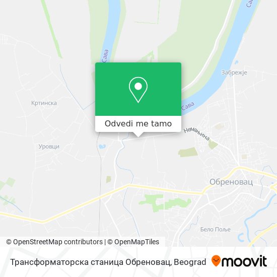 Трансформаторска станица Обреновац mapa