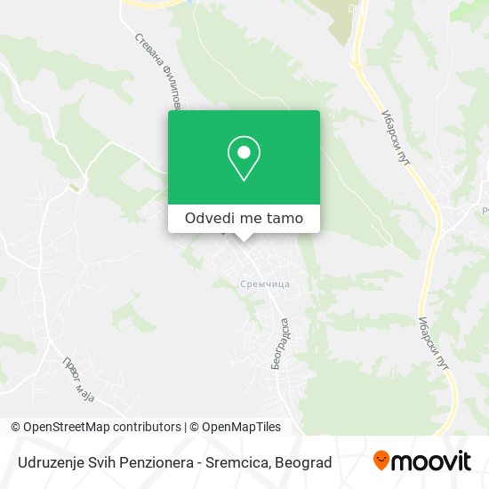 Udruzenje Svih Penzionera - Sremcica mapa