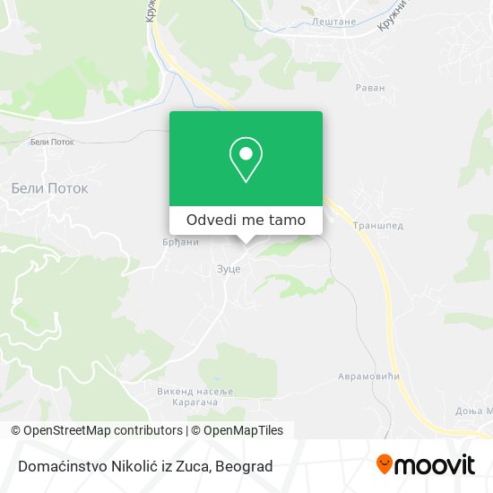 Domaćinstvo Nikolić iz Zuca mapa