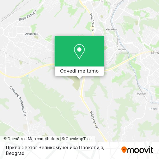 Црква Светог Великомученика Прокопија mapa