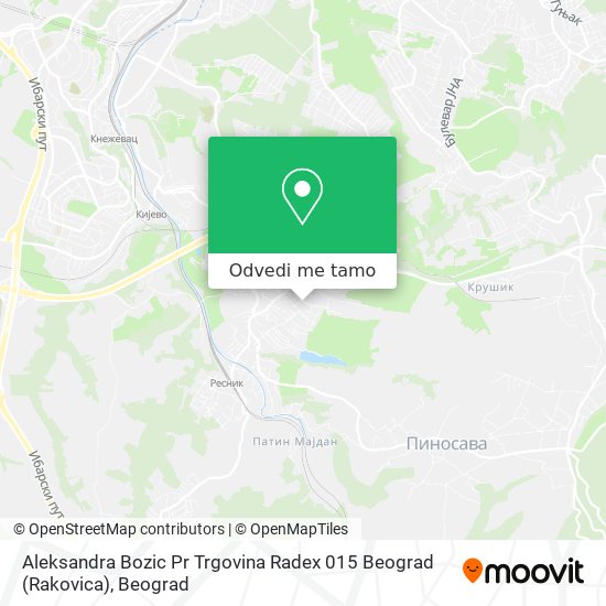 Aleksandra Bozic Pr Trgovina Radex 015 Beograd (Rakovica) mapa