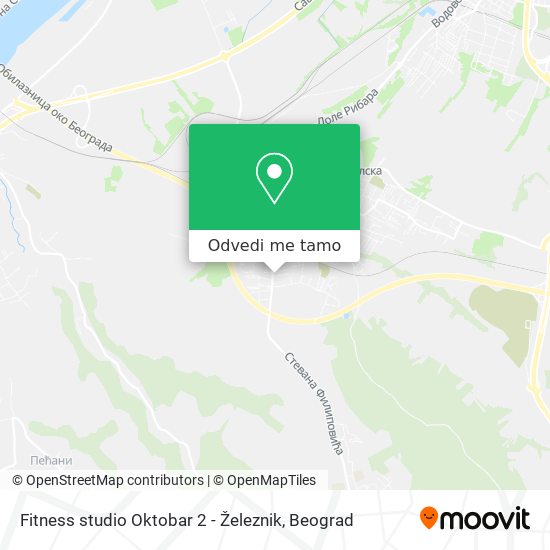 Fitness studio Oktobar 2 - Železnik mapa