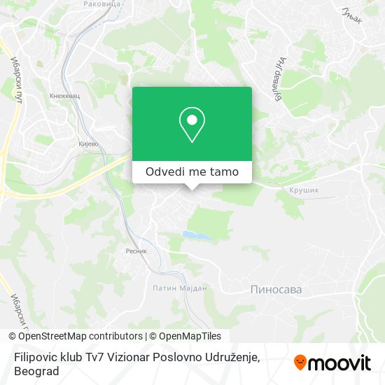 Filipovic klub Tv7 Vizionar Poslovno Udruženje mapa