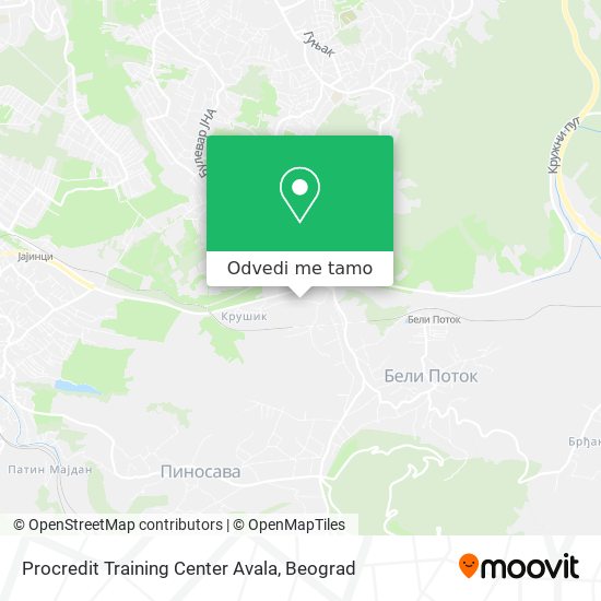 Procredit Training Center Avala mapa