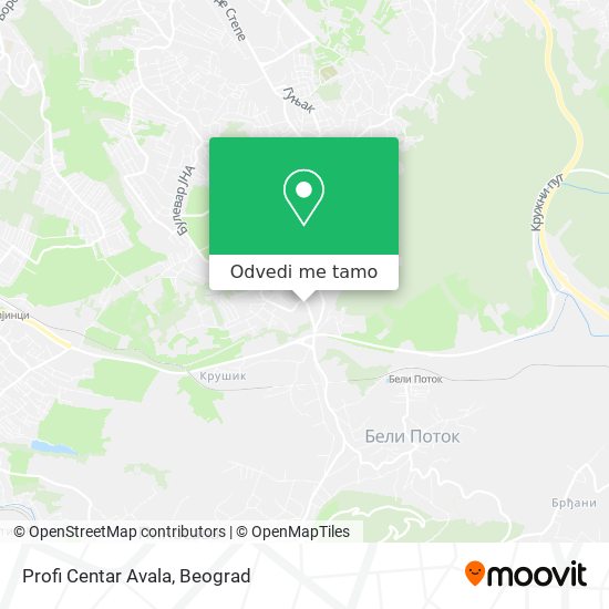 Profi Centar Avala mapa