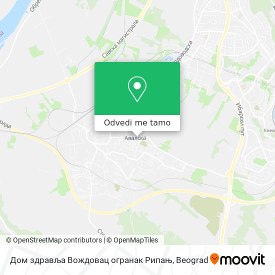 Дом здравља Вождовац огранак Рипањ mapa