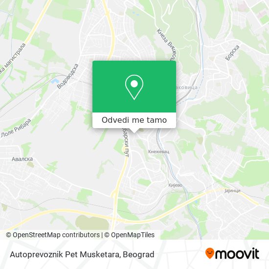 Autoprevoznik Pet Musketara mapa