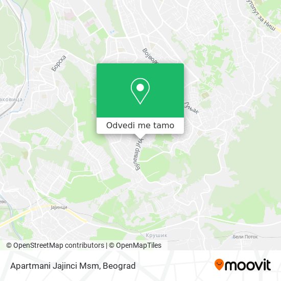 Apartmani Jajinci Msm mapa