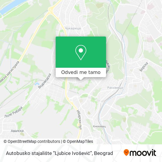 Autobusko stajalište “Ljubice Ivošević” mapa